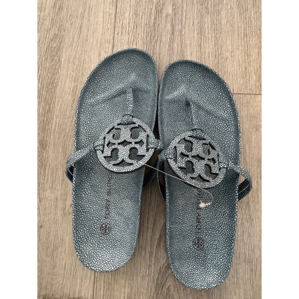 Tory Burch Sea Wind Miller Cloud Leather Thong SandalsComfort Straps US 8.5 - Picture 5 of 9